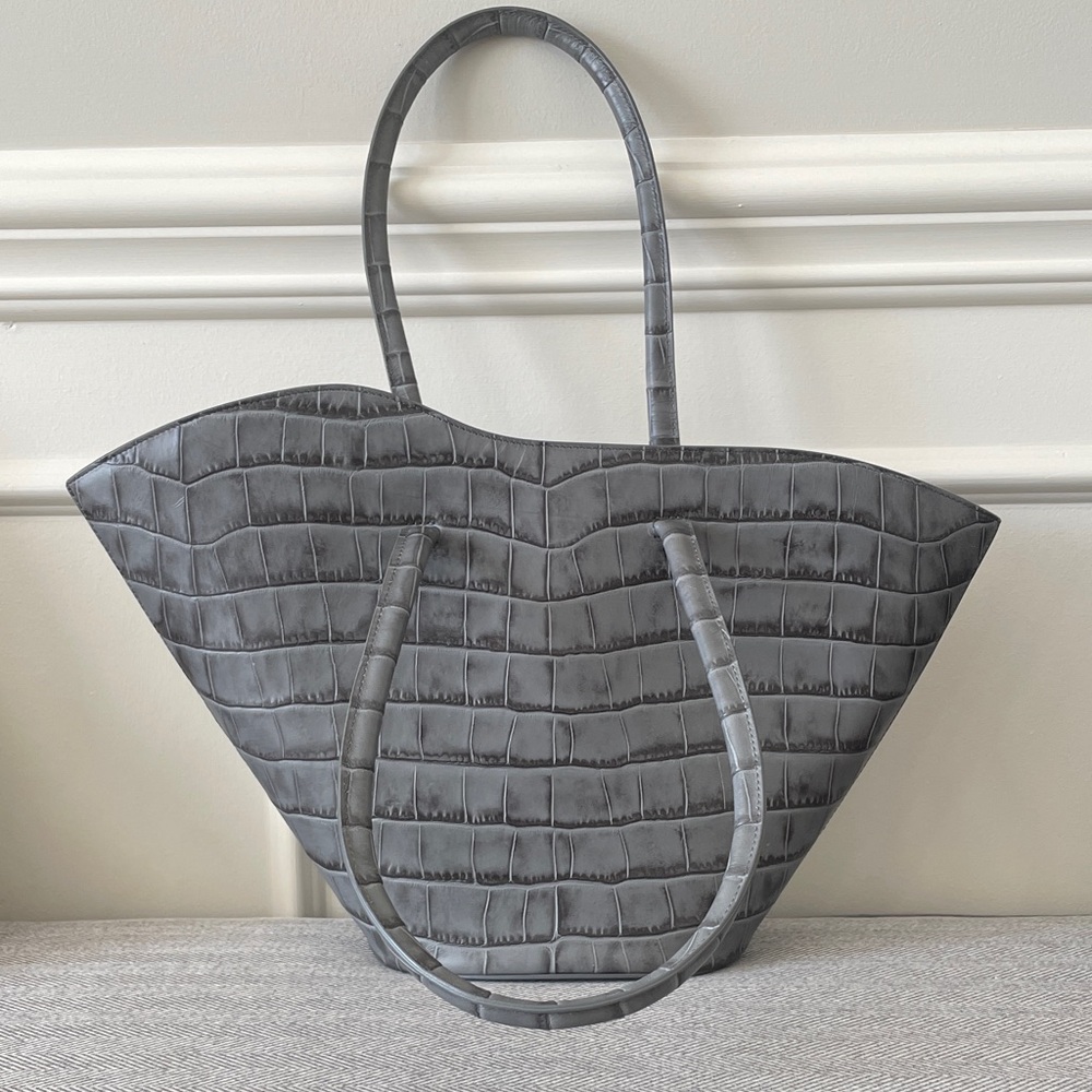 Little Liffner Gray Crocodile-Embossed Women's Tote Bag